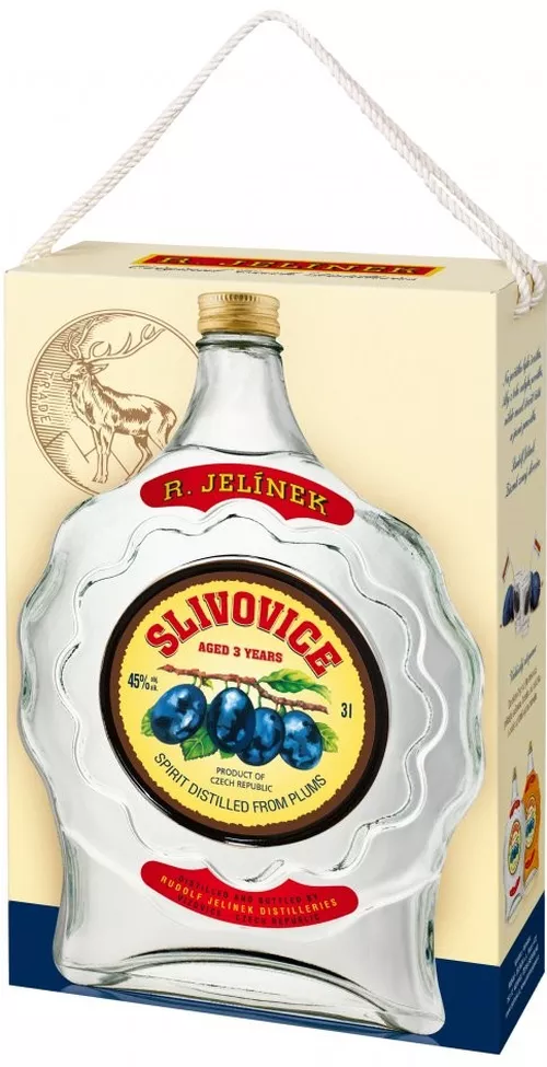 Slivovice Bílá budík Rudolf Jelínek 45 % 3 l